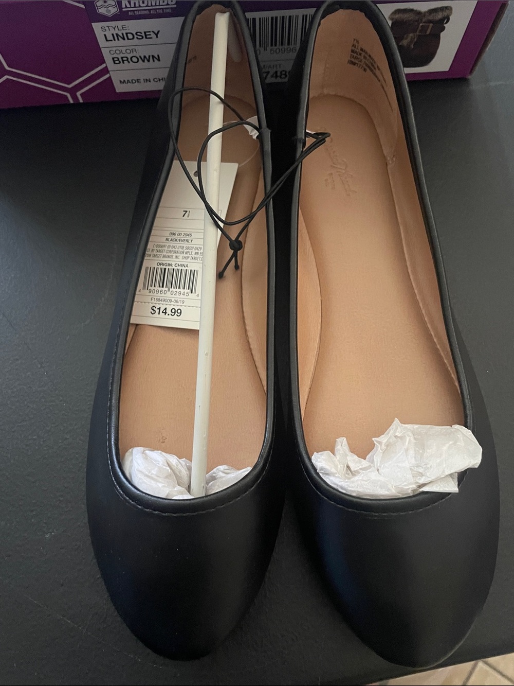 Universal Thread Black Ballet Flats for Women